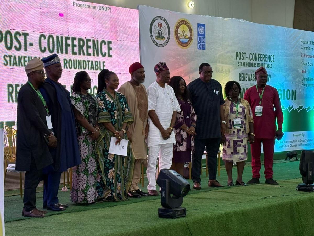 Stakeholders and government officials at the Post-Conference Renewable Energy Roundtable for Southwest Nigeria, co-hosted with UNDP and the House of Representatives Committee on Renewable Energy